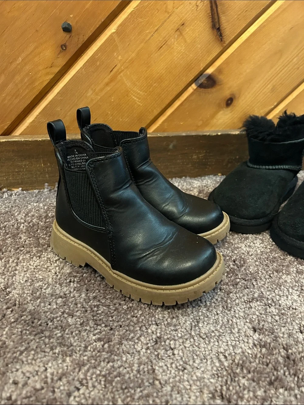 Toddler girls size 8 Old Navy Chelsea Boots & Ugg mini Bailey button boots